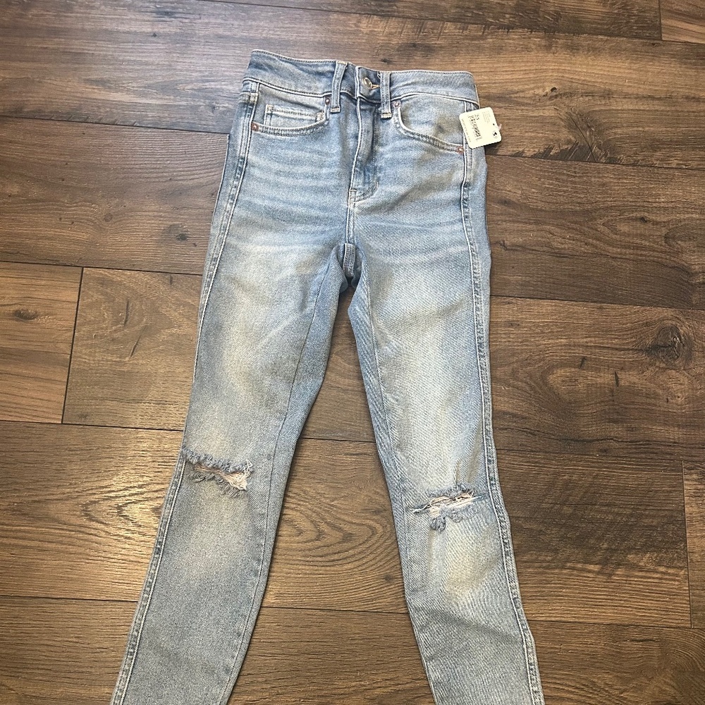 We The Free Jeans Womens Size 25 Blue Denim Super Skinny Stretch NWT